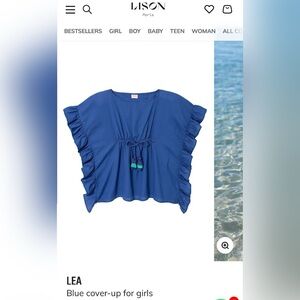 Lison Paris LEA Blue Cover Up For Girls NEW W TAG Size 14/16